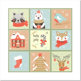 Cute Animal Christmas Patterns | Merry Christmas 2022 Posters and Art